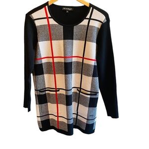PICADILLY CANADA Tartan Plaid Tunic Sweater